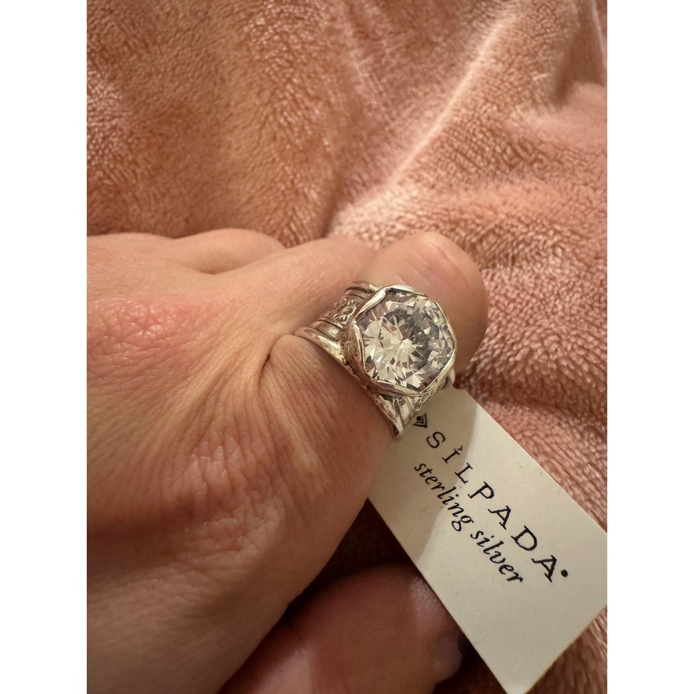 Silpada Queen for a Day Ring R2208 925 Sterling Silver & CZ NWT Retired Size 8.5